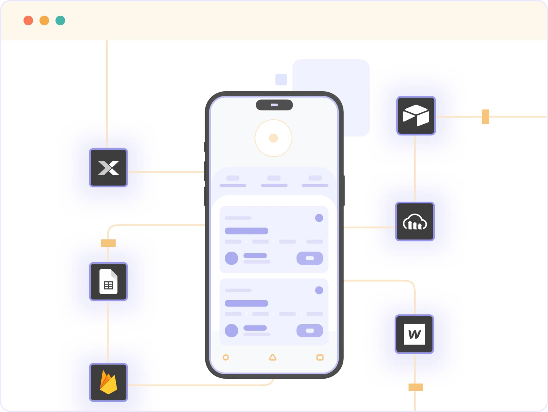 Thunkable integrations illustration.