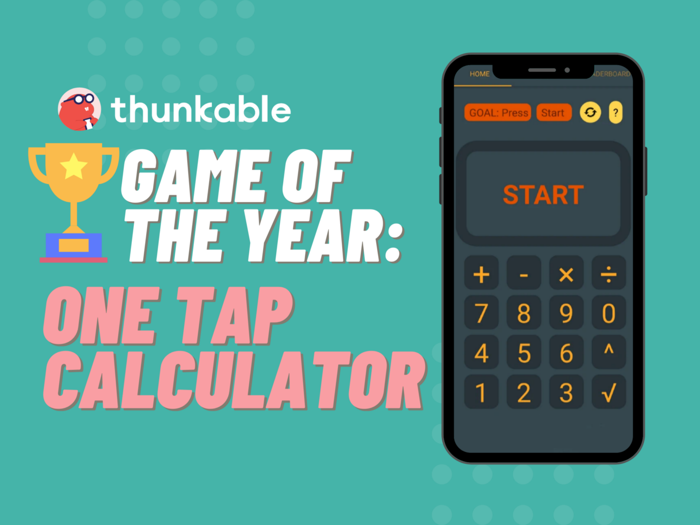thunkable game of the year one tap calculator illustration