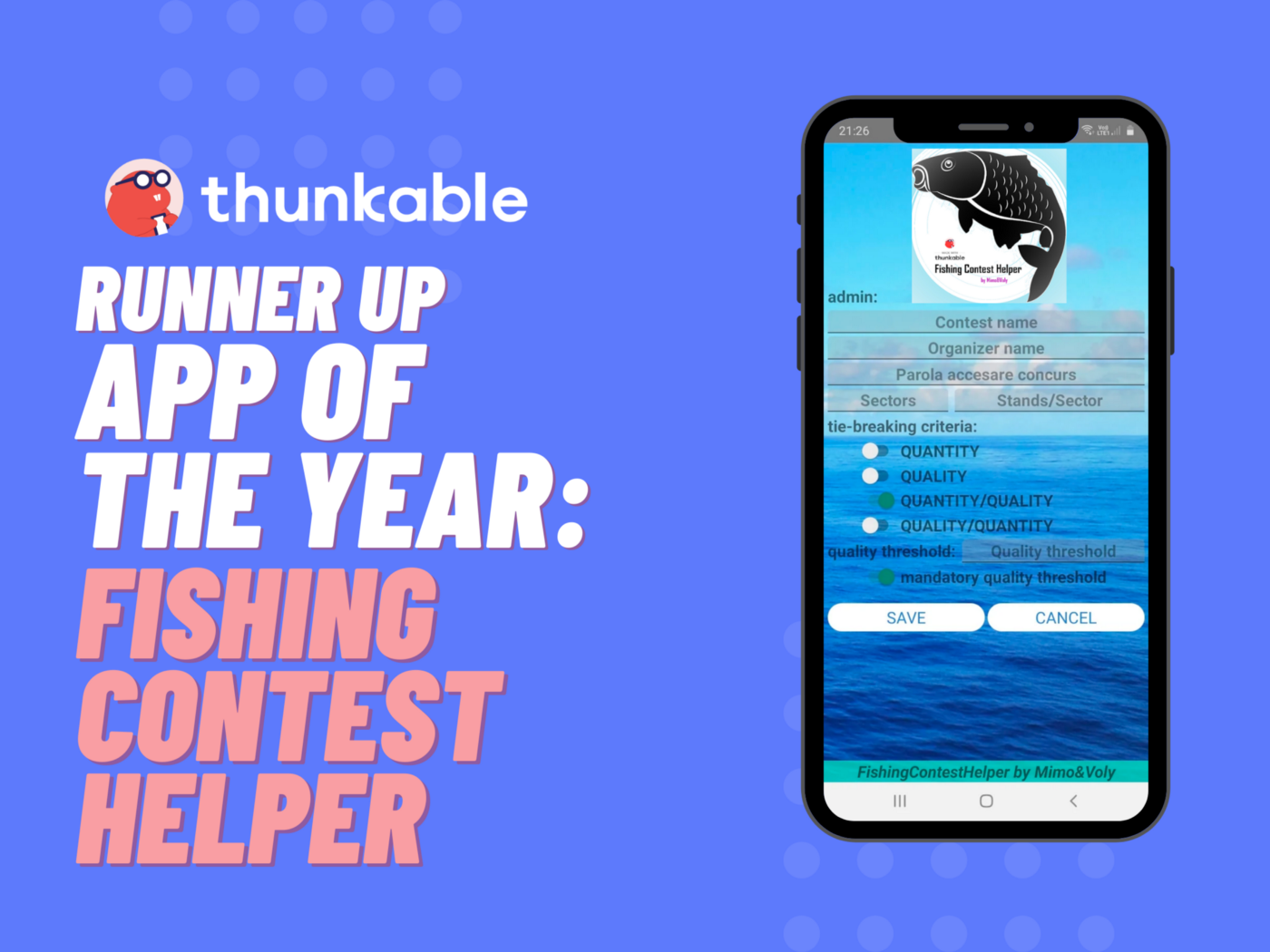 thunkable app of the year fishing contest helper illustration