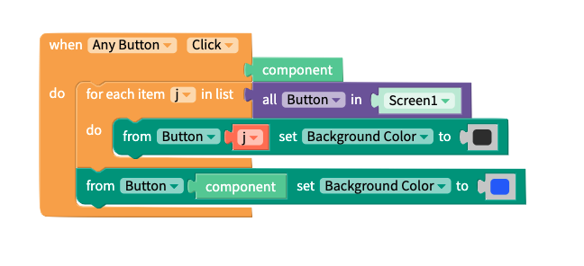 radio button logic thunkable blocks screenshot no code app builder app creator