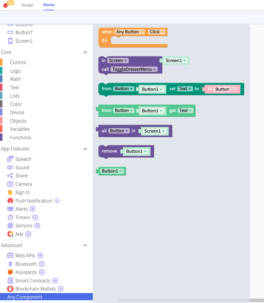 radio button logic thunkable platform screenshot no code app builder app creator