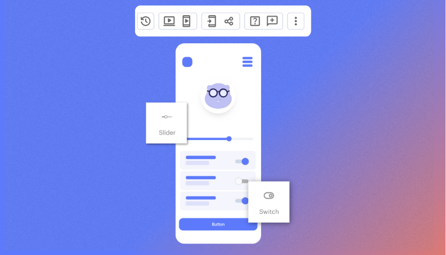 ui updates for thunkable's no code app builder
