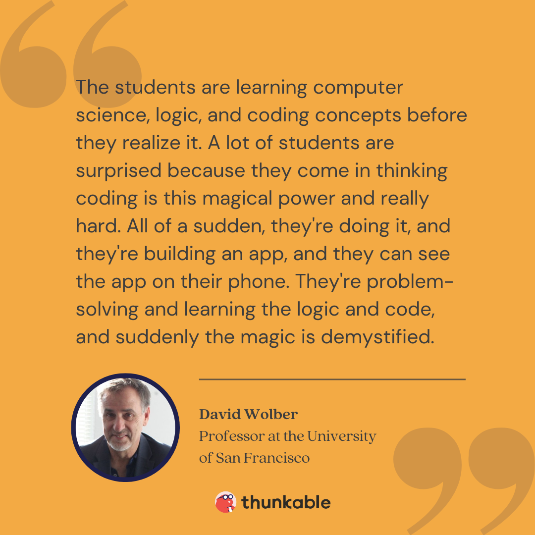 david wolber quote thunkable no code app builder